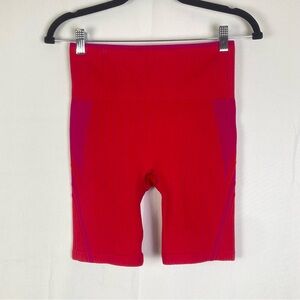 Ryka Pink Orange Ribbed Bike Shorts Women's Sz Medium Gym Workout EUC